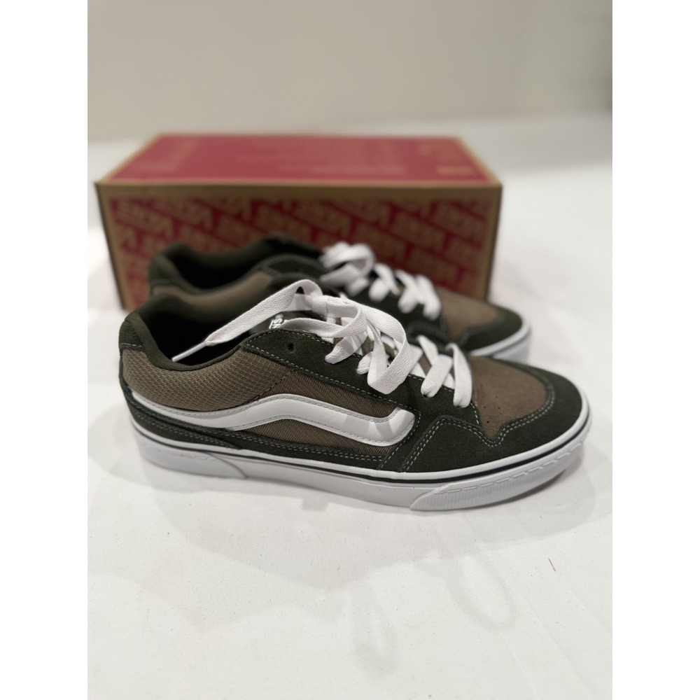 Vans Caldrone Mens 9.5 Green Suede Mesh Athletic Retro Lifestyle Casual shoes